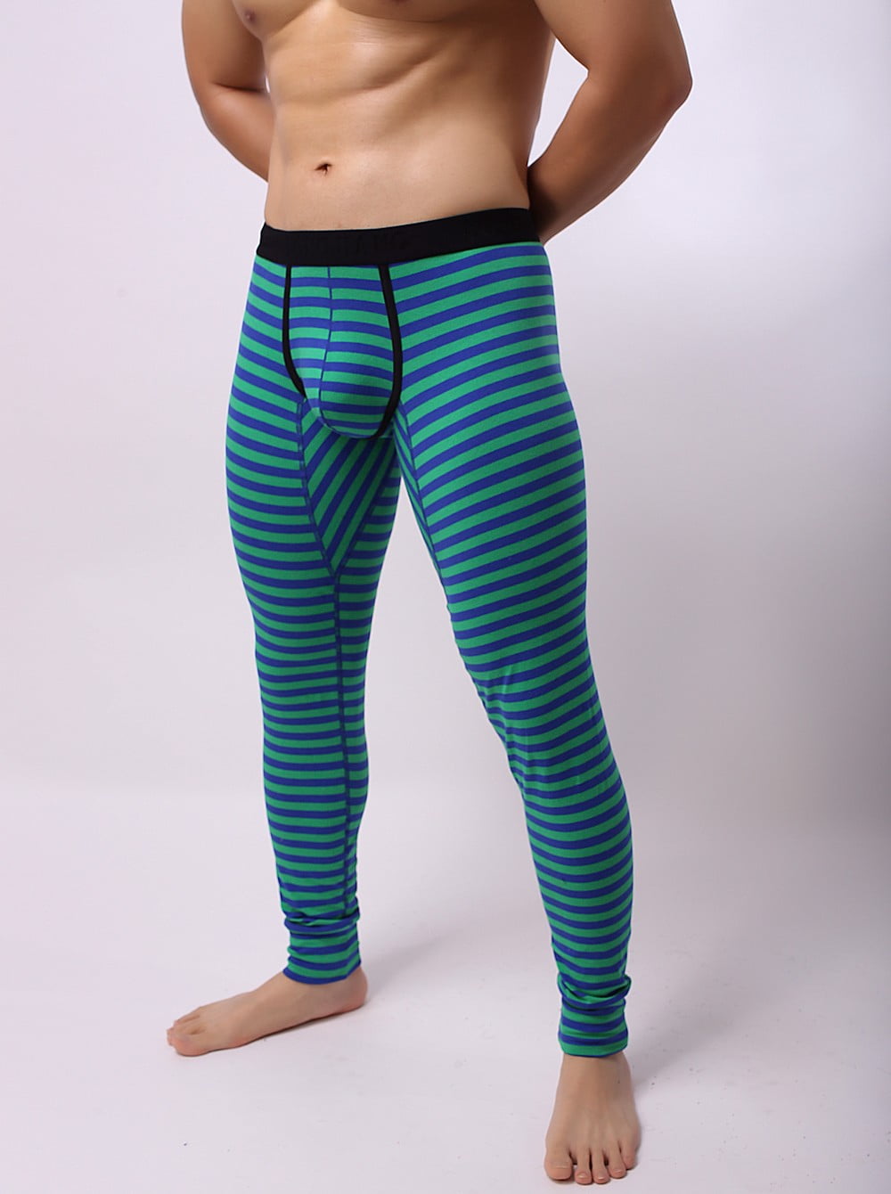 ZMHEGW 3 Packs Briefs For Men Thong Striped Breathe Patchwork Low Rise