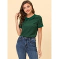 thumbnail image 3 of DARING DIVA Women's Peter Pan Collar Polka Dots Short Sleeve Tops L Green, 3 of 6