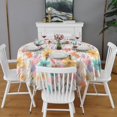 thumbnail image 2 of Pioneer Flower Floral Print Pattern Round Tablecloth 60"x60",Wrinkle Wipeable Table Cloth for Kitchen Dining Room Picnic Patio Party, 2 of 6