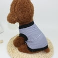 thumbnail image 4 of SPRING PARK Pet Dog Striped Cotton T-shirt Teddy Short Sleeve Breathable Soft Casual Clothes, 4 of 7