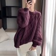thumbnail image 2 of Vedolay Sweater for Womens 2023 Crew Neck Sweater Tops for Women Pullovers Purple,One Size, 2 of 5