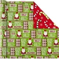 thumbnail image 3 of Papier d'Emballage Réversible pour Enfants (Lot de 4, 150 Pi2 Total), Père Noël, Arbres, Rouge, Bleu, Vert, 3 of 8