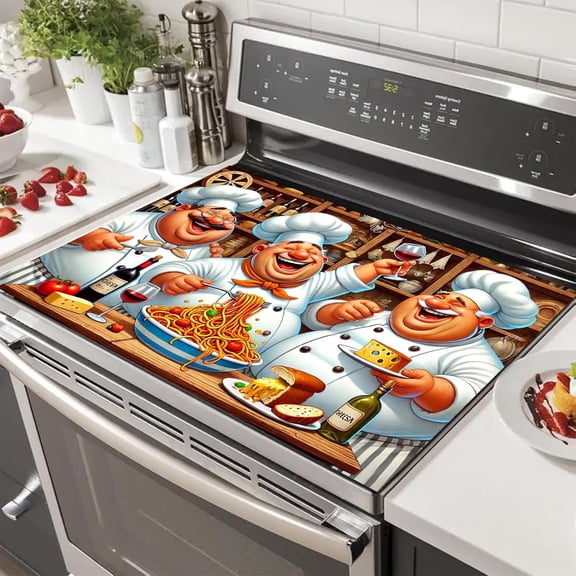 Stove Covers for Electric 28x20 Inches Diatomite Chef Glass Top Stove Cover Protector Heat Resistant Non Slip Cooktop Covers Pad Decorative Kitchen Mat for Countertops and Sinks