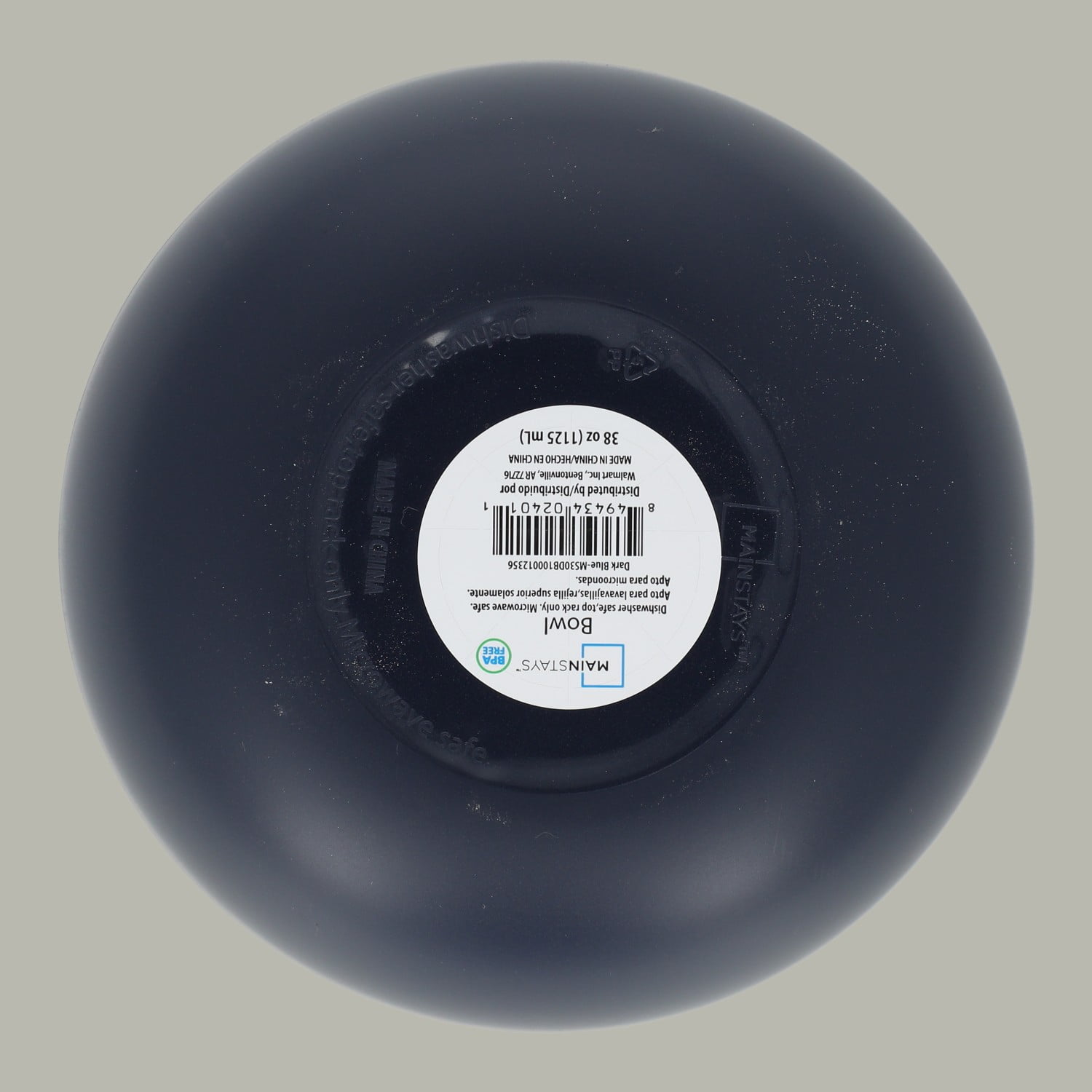 Mainstays 38-Ounce Round Plastic Cereal Bowl, Dark Blue
