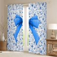thumbnail image 2 of Feelyou Princess Ribbon Blue Curtains Pack of 2 (42x84 Each), Mandala Floral Flower Curtains Blackout, Watercolor Bowknot Bedroom Curtains, Living Room Curtains Decor, 2 of 6