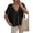 Black, variant on Women Short Sleeve Knitted Button Up V Neck Casual Sweater Top