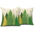 thumbnail image 5 of Green Christmas Pillow Covers 20x20 Inch Set of 2 Santa Tree Gold Snowflake Xmas Decorative Square Throw Pillows For Couch Winter Holiday Pillow Cases Farmhouse Home Decor For Sofa Porch Outdoor, 5 of 6