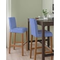 thumbnail image 2 of Navy Blue Stripe Bar Stool Covers Set of 4, Modern White Vertical Striped Geometric Stretch Washable Bar Chair Covers with Backs, Removable Pub Counter Height Chair Cover for Kitchen Dining Room Cafe, 2 of 7