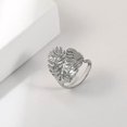 thumbnail image 3 of 1 anillo de hoja ajustable de acero inoxidable con patrón de hojas, anillos abiertos para mujeres y niñas, 3 of 5