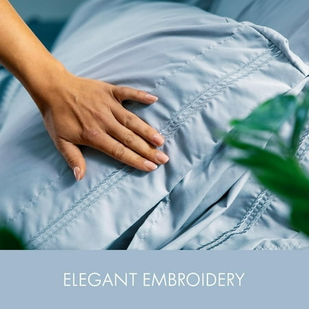 ClevaHome Queen Size Sheet Set - 4 Piece (TWIN, Chambray Blue)