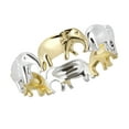 thumbnail image 2 of Two Tone Elephant Line Up Gold Vermeil over Sterling Silver Ring-10, 2 of 5