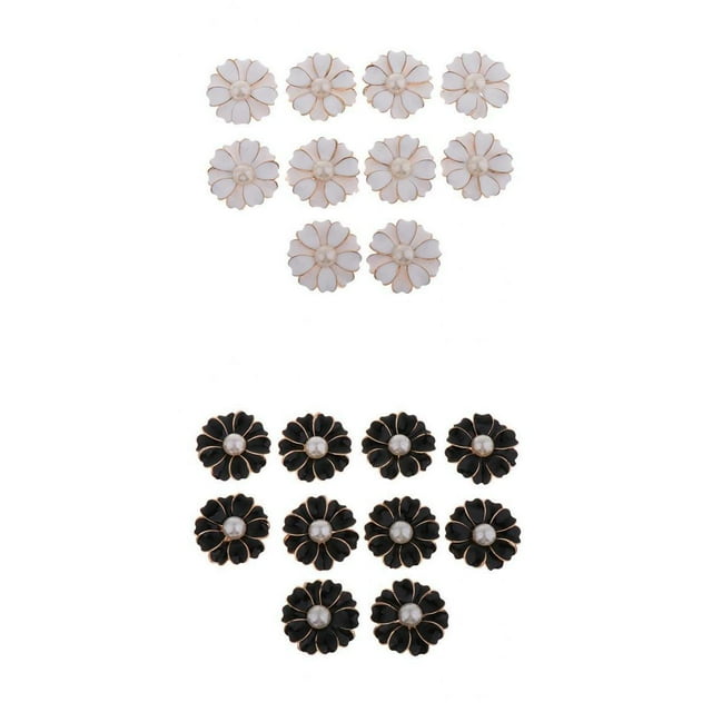 20pcs Perla Mezclada Flor Botón Cristal Flatback Joyas Adornos De Bricolaje