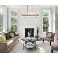 thumbnail image 6 of Serephina 36 inch crystal rectangle chandelier light in satin gold, 6 of 8