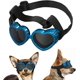 thumbnail image 1 of Gafas para perros con forma de corazón, gafas de sol ajustables para mascotas, resistentes al polvo, a los rayos UV y al viento, color azul., 1 of 5