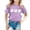 Purple, variant on AWZXDE Girls Casual Printed Round Neck Short Sleeve Shirt T Shirt Comfortable Loose Fit Girls Tops For Daily Wear Blouse Grey,12-13 Years