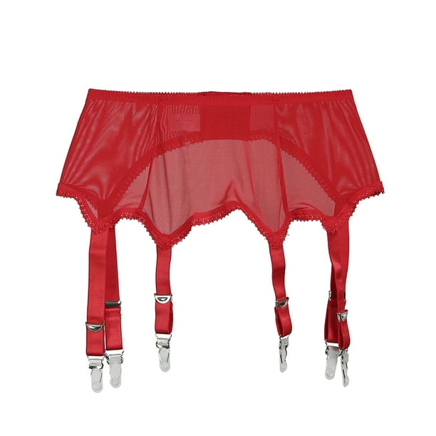 Meihuida Women Garter Belt High Waist Mesh Suspender Belt Lingerie Body