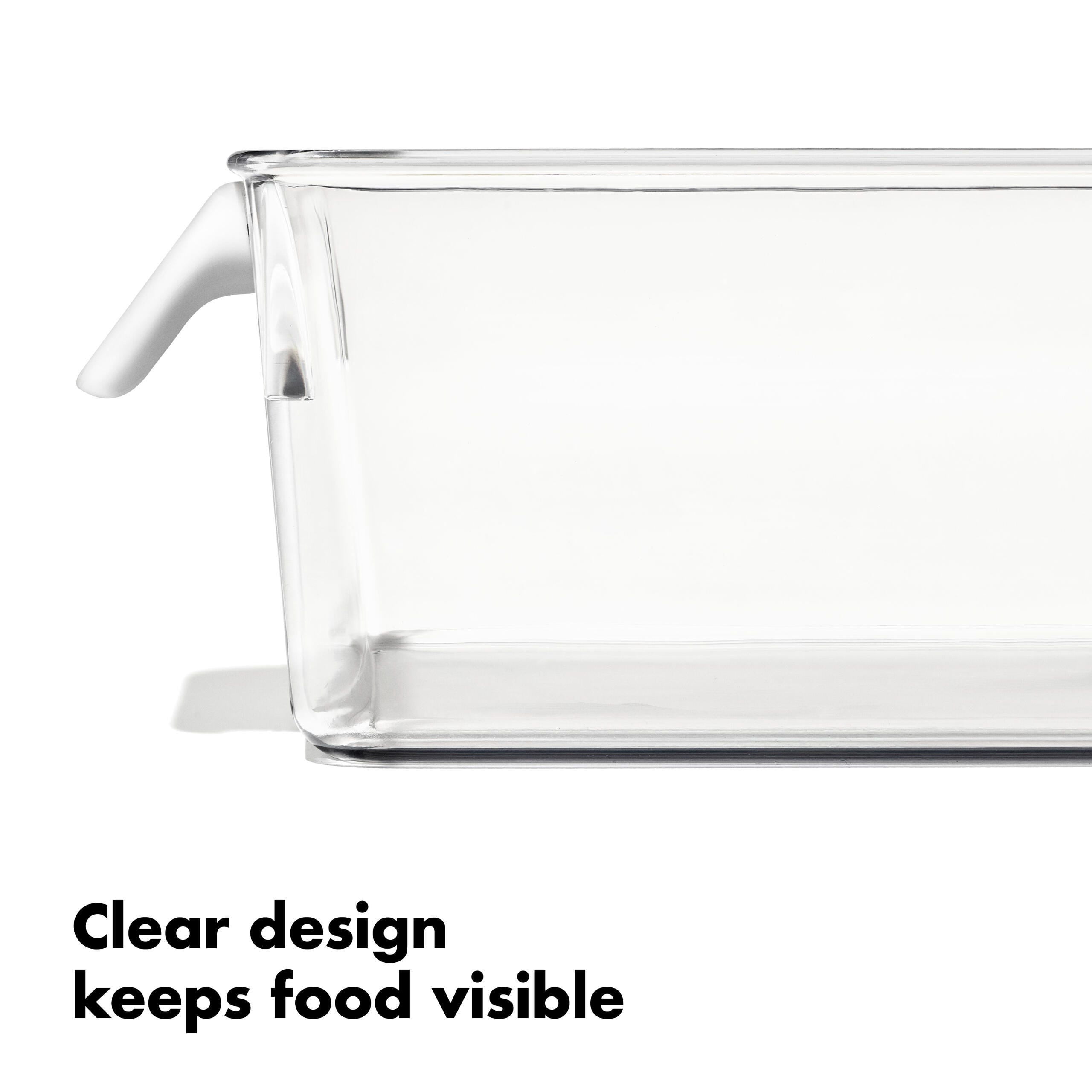 OXO Refrigerator Organizer Adjustable Container with Handle, Clear
