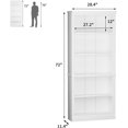 thumbnail image 2 of 5-Shelf Bookcase, Wooden Standing Rack Book Storage Shelves Furniture Selection for Living Room, Bedroom, Home Office (White), 2 of 14