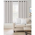 thumbnail image 2 of Farmhouse Beige White Striped Blackout Curtains for Bedroom/Living Room, Thermal Insulated Kitchen Curtains, Modern Stripes Grommet Darkening Window Treatment Drapes 52"x84"x2, 2 of 8