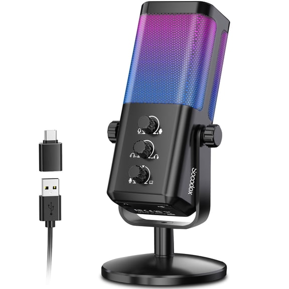 Socodox USB Gaming Microphone for PC,Condenser Mic with RGB,Mic Mute,Noise Cancellation,Desktop Stand,Stream Mic for Podcast/Recording/Discord/ASMR,for PC/Computer/PS4/PS5/Mac