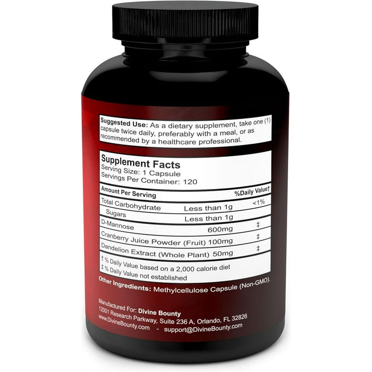 Amazon.com: Divine Bounty D-Mannose Capsules - 600mg D