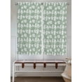 thumbnail image 5 of Sage Green White Leaves Living Room Curtains 72 Inches length, Spring Pastoral Rustic Botanical Window Treatment Curtain Drapes, Light Filtering Drapes for Bedroom Laundry Room, 52"x72", 2 Panels, 5 of 7