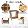 thumbnail image 2 of Tcbosik Patio Square Side Table, 2-Tier PE Wicker End Table with Tempered Glass Top and Sturdy Iron Frame, for Indoor/Outdoor Use, Living Room & Patio, 18.11"L x 18.11"W x 19.49"H, Yellow, 2 of 7