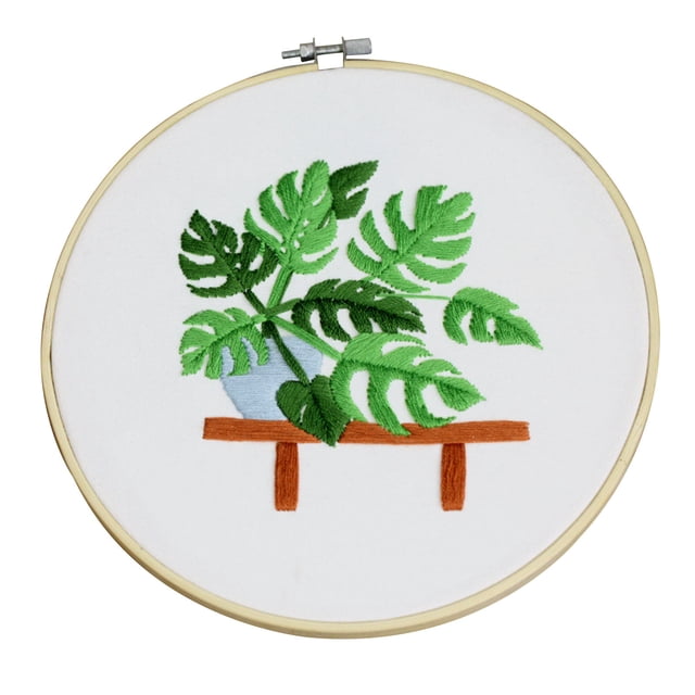 MORESEC Embroidery DIY Kit, All-in-One Embroidery Craft Kit for Beginners, Includes Pre-Printed Linen, Colorful Thread, Needles, Hoop and Guide, Perfect for Relaxation