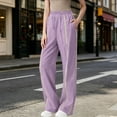 thumbnail image 2 of Lmueinov Wide Leg Pants for Women High Waist Hollow Out Striped Tape Loose Trousers with Pocket Women Trendy 2026 Business Casual Outfits, 2 of 7