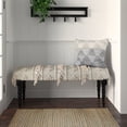 thumbnail image 3 of LR Home Analia 47" Upholstered Accent Bench, Cream/Gray Stripes with Fringe, 16"D x 18"H x 47"W, 3 of 12