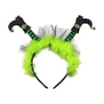 thumbnail image 4 of Diadema de Halloween Yinane con decoración de pies de bruja verde, 4 of 8