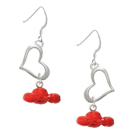 Delight Jewelry Resin Puffy Red Lobster Open Heart French Earrings