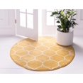 thumbnail image 2 of Unique Loom 3145464 4 x 4 ft. Rounded Trellis Frieze Round Rug, Yellow, 2 of 2