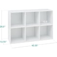 thumbnail image 2 of 6-Cube Storage Organizer, 13.5in Shelf Opening, Bookcase, Display Shelf, Customizable w/ 3 Removable Back Panels – White, 2 of 17