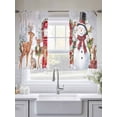 thumbnail image 5 of Christmas Xmas Sheer Curtains 45 Inches Long 2 Panels Tree Snowman Deer Robin Bird Red Balls Light Filtering Semi Sheer Window Curtains Drapes for Bedroom Living Room 52"x45"x2, 5 of 7