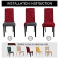 thumbnail image 3 of PiccoCasa Stretch Spandex Dining Chair Slipcovers Floral Seat Cover Set of 4, Red and Black, 3 of 6