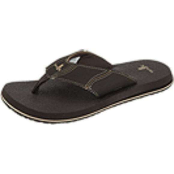 Sanuk Men's Fault Line Flip Flop, Brown, 8 M US