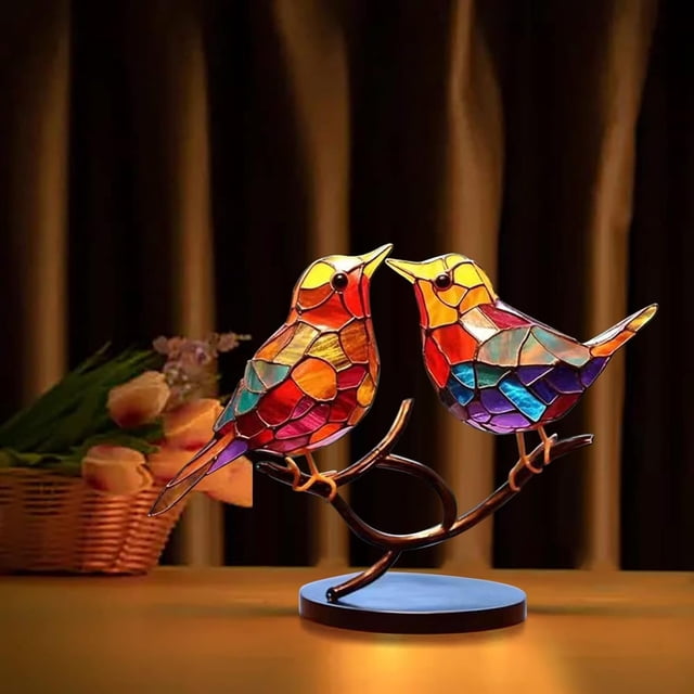 Adornos para observar aves Adornos para decoración del hogar Cien flores Colgante para observar aves Serie de observación de aves Decoración de metal para el hogar (B)