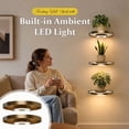 thumbnail image 5 of Modern Gold Circular LED Wall Lamp, Floating Design Wall Mount Light for Living Room Entryway, 5 of 8