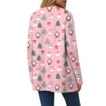 thumbnail image 6 of enyan Women's Chunky Knit Open Front Sweater Long Sleeve Button Loose Short Cardigan Outerwear Coats Women's Cardigan Pink,XXL, 6 of 6