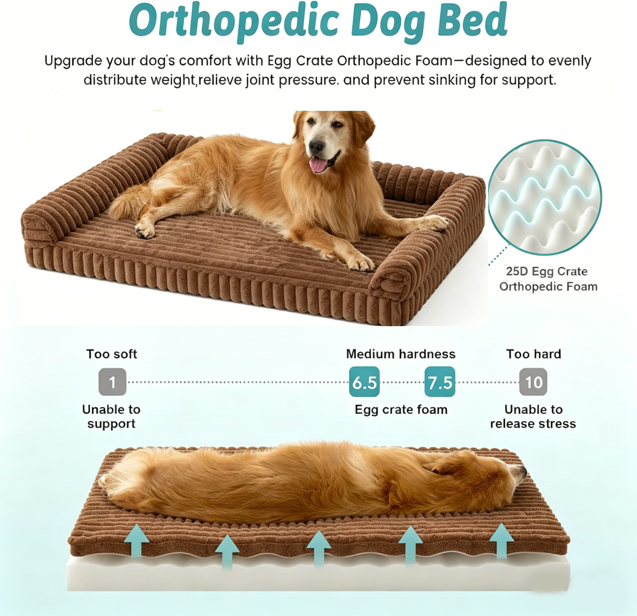 Katieovy Orthopedic Dog Bed with Memory Foam photo 4