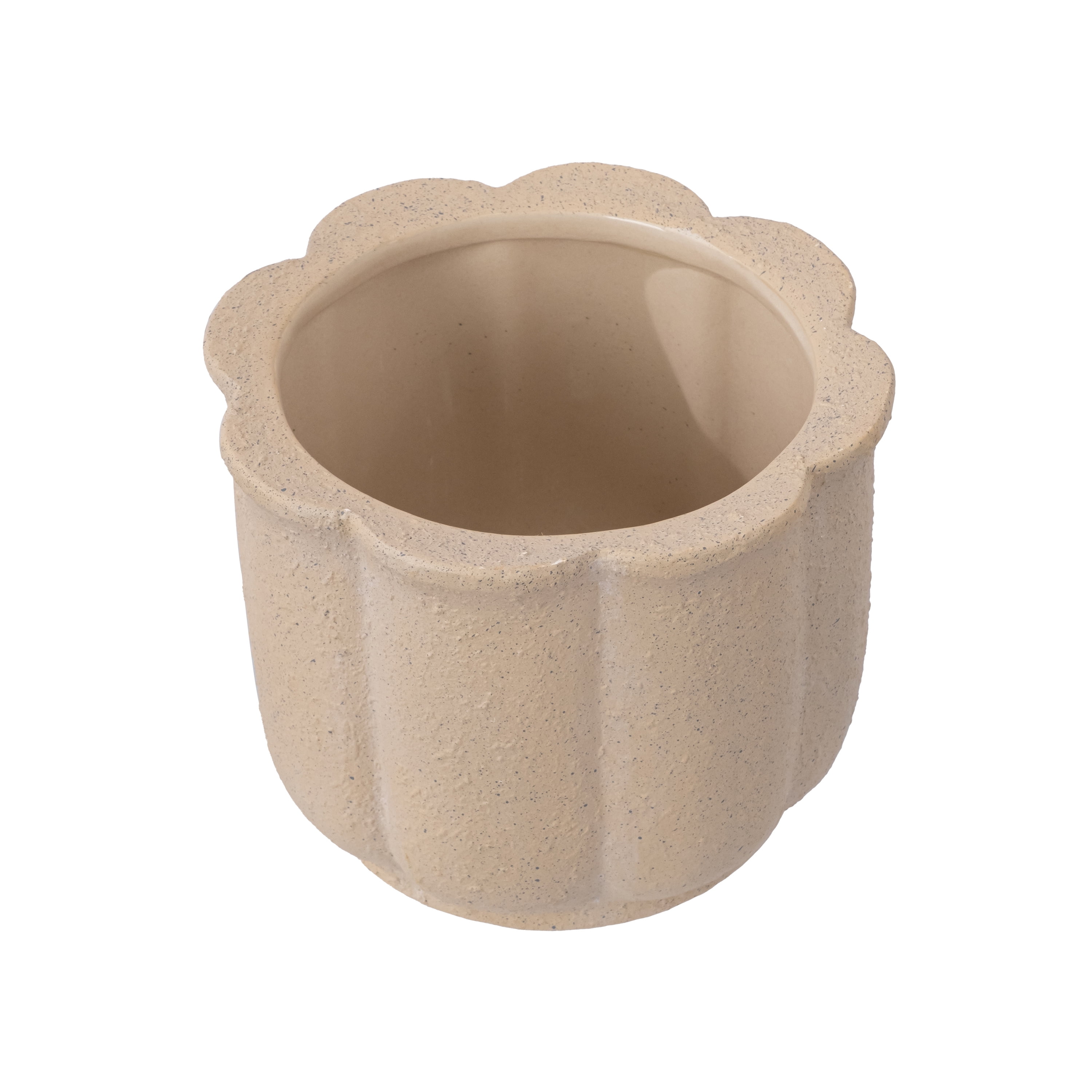 My Texas House 8" Ceramic Flower Planter Tan 8.2" Diameter x 6.5" Height