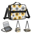 thumbnail image 5 of Daisy Pioneer Flower and Sunflowers Insulated Lunch Bag with Shoulder Strap and Bottle Holder,Bento School Lunch Bag Box,11x9.5x3.5 Inches, 5 of 5