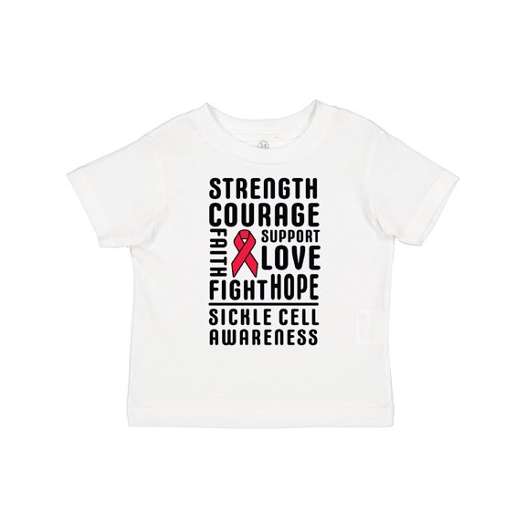 Inktastic Sickle Cell Awareness Strength Courage and Support Boys or Girls Toddler T-Shirt