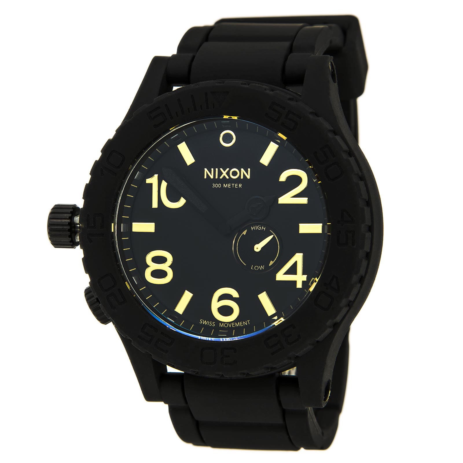 Nixon Men's A2361041 The Rubber 51-30 Black Dial Black IP Steel