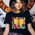 thumbnail image 3 of Teacher To Teacher Shirt – Retro Yellow Bow Teacher Gift Tee, White, Size S, 3 of 6