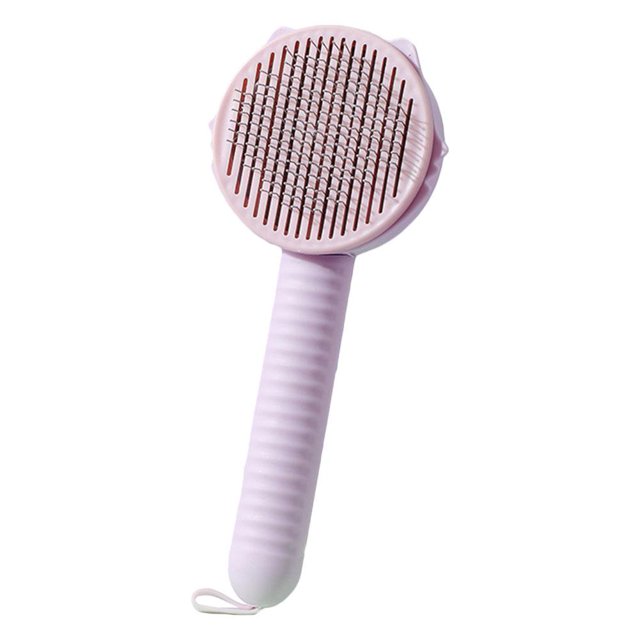 Cepillo limpiador de pelo de gato, cepillo bonito para el cuidado de perros, herramienta de cepillo para mascotas (rosa)