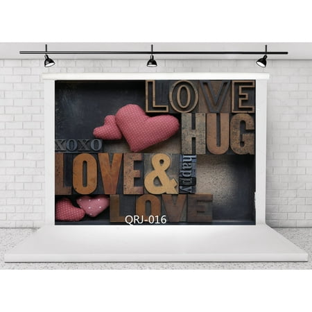 Image of MOHome 7x5ft Saint Valentine s Day Heart LOVE Photo Backdrops Studio Background Studio Props