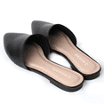 thumbnail image 4 of J. Adams Lennox Mules for Women - Black Vegan Leather Pointed Toe Slides, 4 of 6