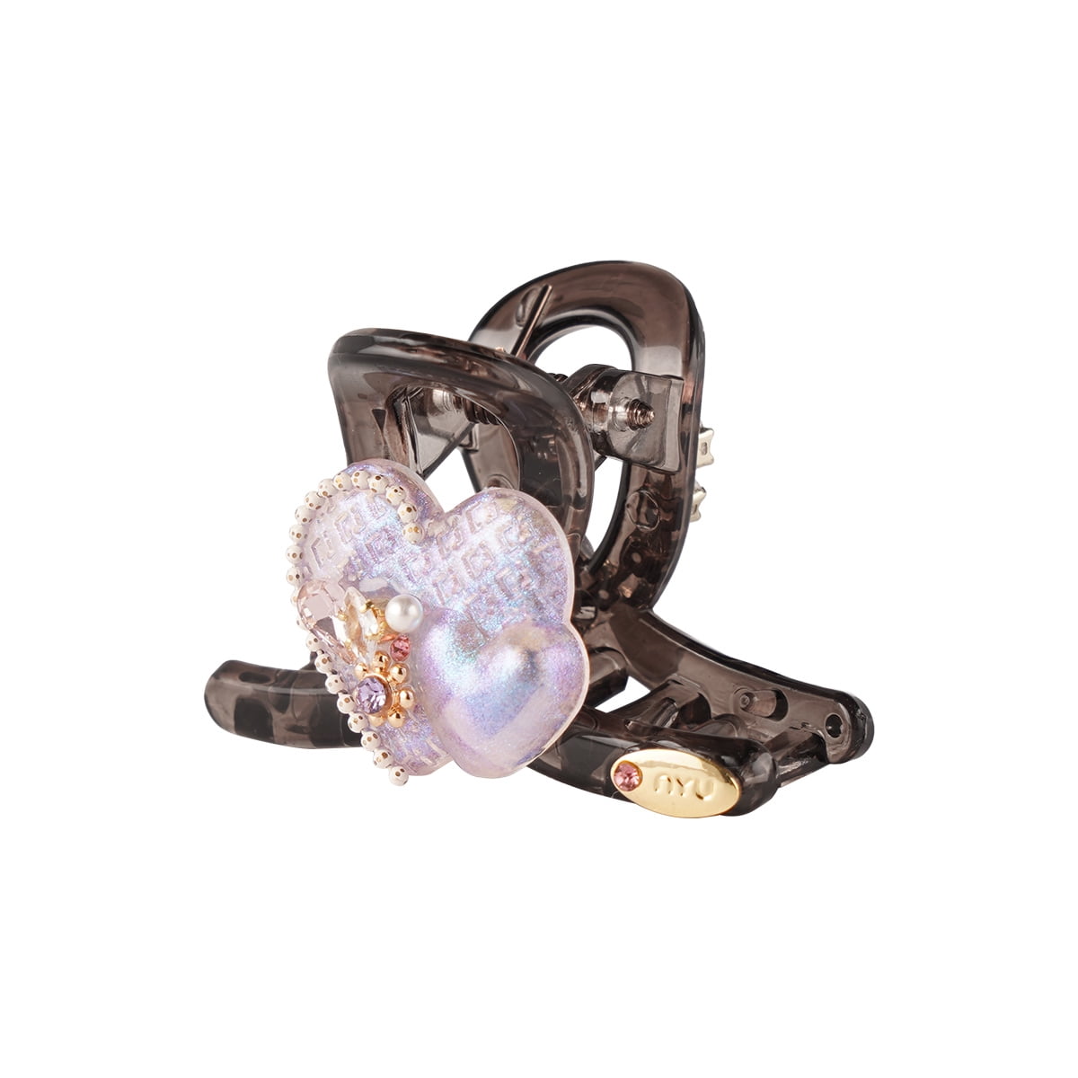 French Heart Hair Claw Clip, Sparkling Crystal Accessory, Luxury Trendy, Strong Hold Non Slip, Daily Wedding Party Gifts For Women